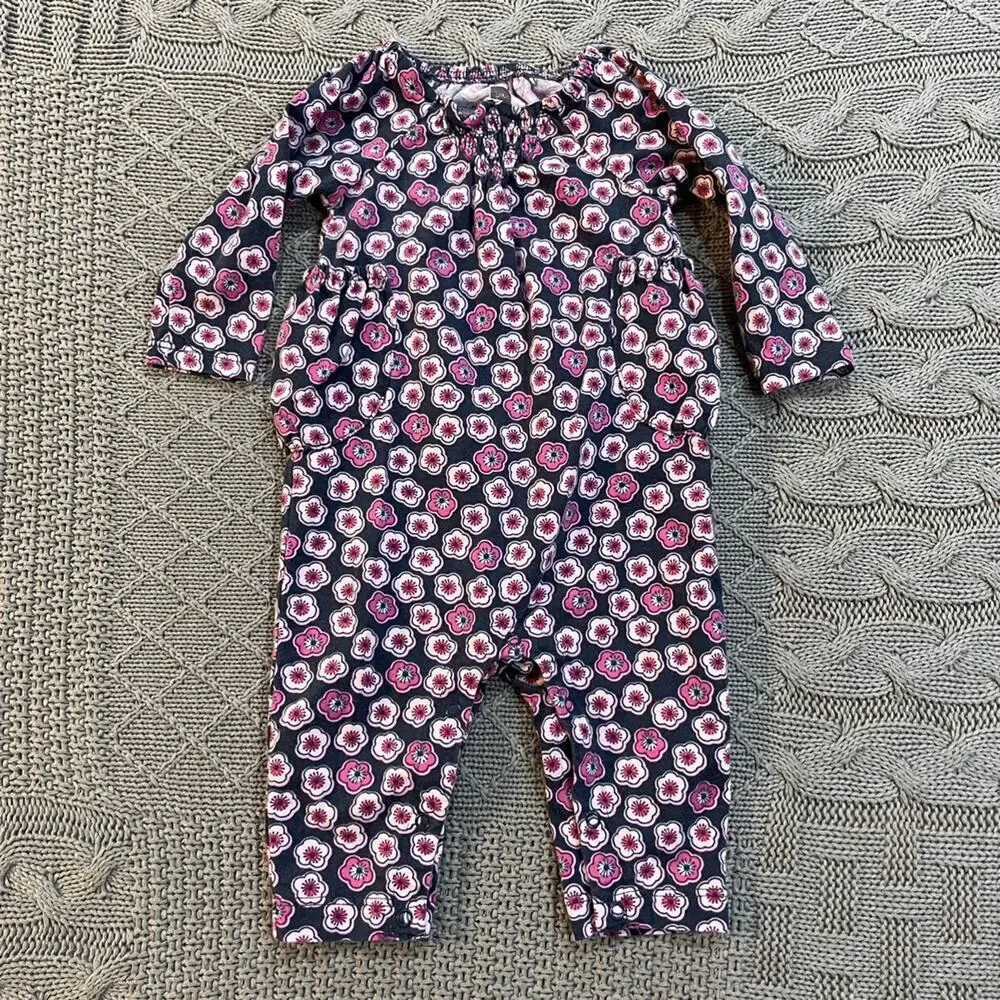 Tea Collection Floral Romper ~ 0/3M